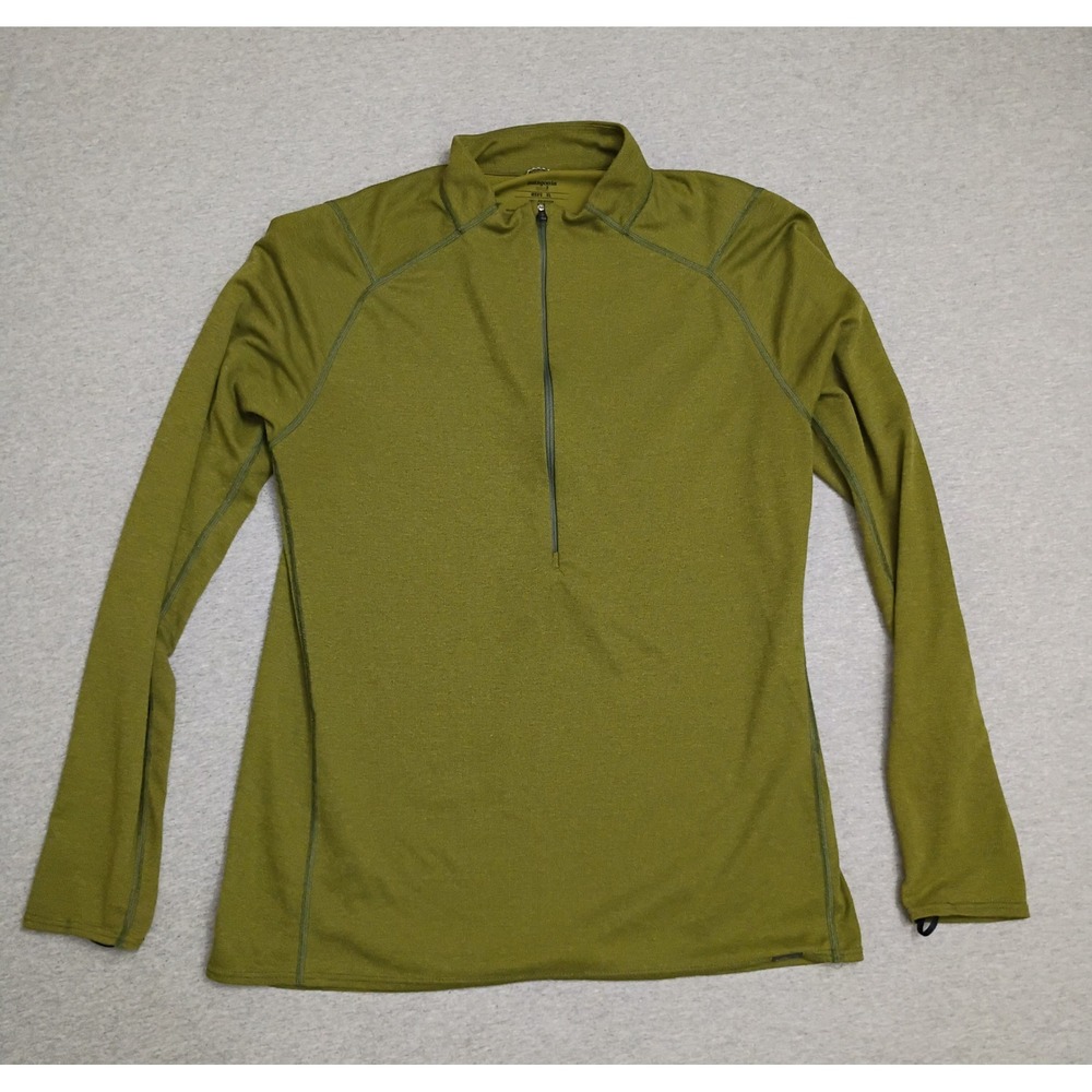 Patagonia Capilene 2 Lightweight Half Zip Mens XL Olive Green Base Layer 44480